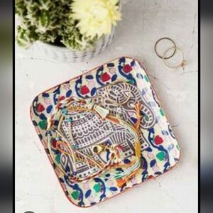 New World Market Made in India Elephant Trinket Square‎ Dish Tray Decor
